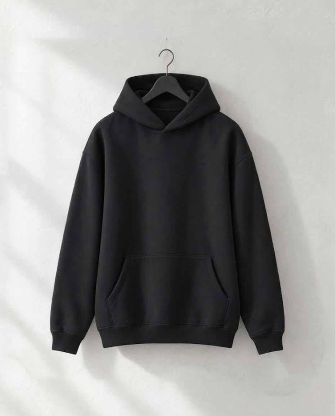 Air-Layer Pullover Black Hoodie｜BM-T-183