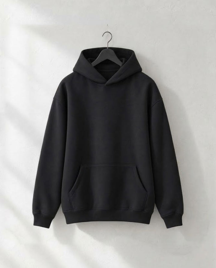 Air-Layer Pullover Black Hoodie｜BM-T-183