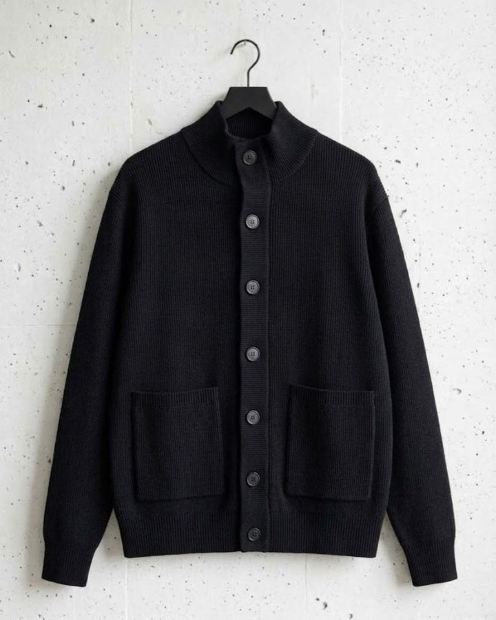 Mockneck Textured Knit Cardigan Jacket｜BM-T-175