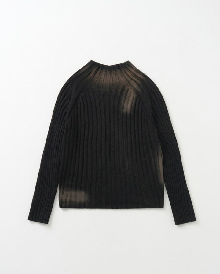 Dye Ribbed Mock Neck Knit Sweater｜BM-T-189