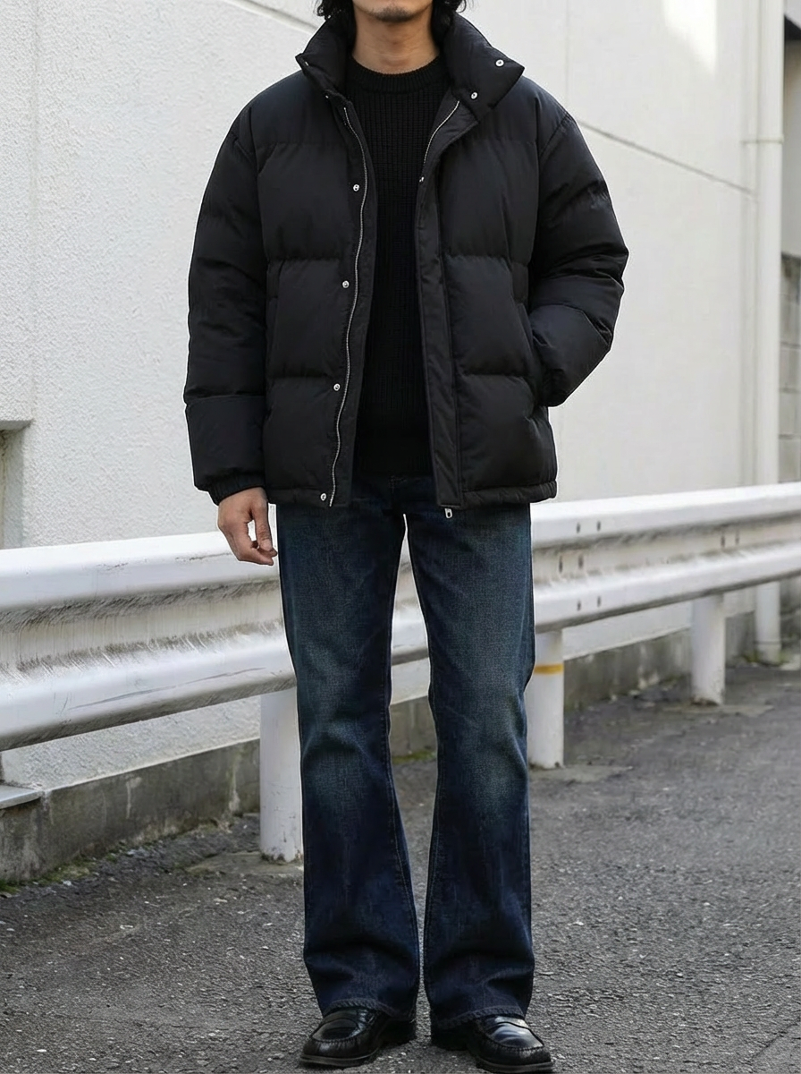 Padded Warm Jacket Black Casual｜BM-O-117