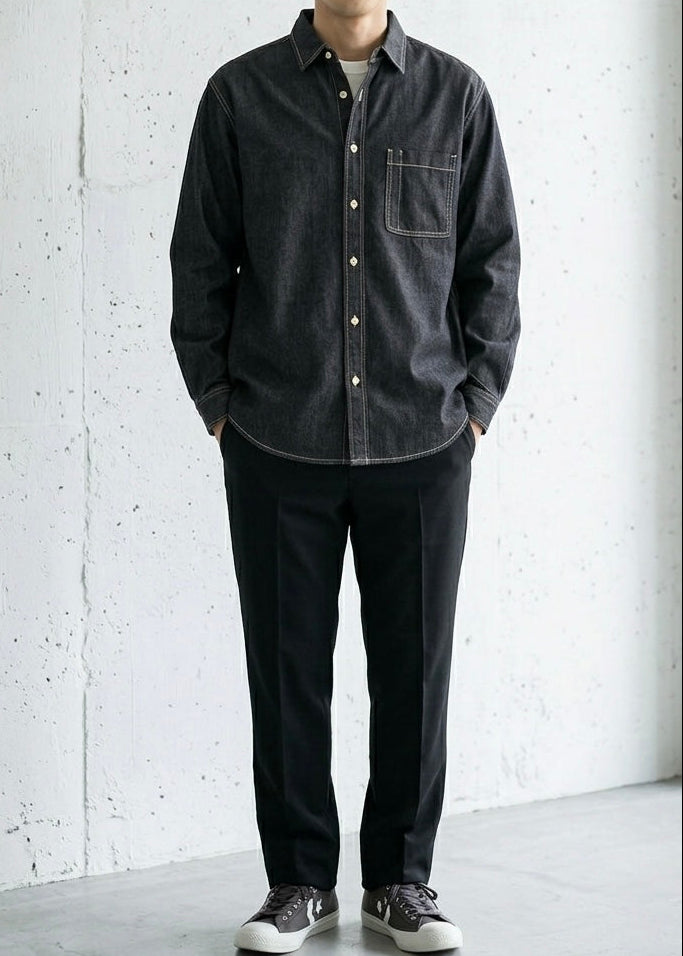Fade-Resistant Lyocell Denim Shirt｜BM-T-159