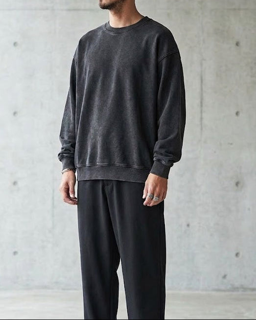 Heavyweight Vintage Wash Crewneck｜BM-T-173