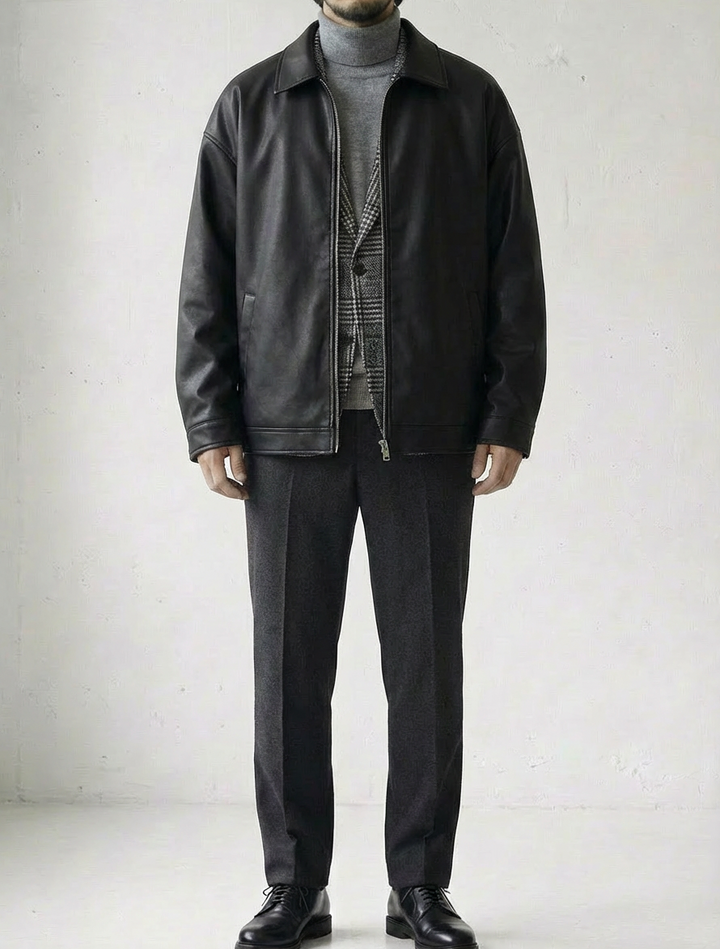 Smooth Leather Varsity Jacket｜BM-O-137