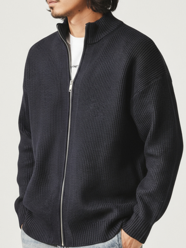 Warm Mock Neck Zipper Knit ｜BM-T-105