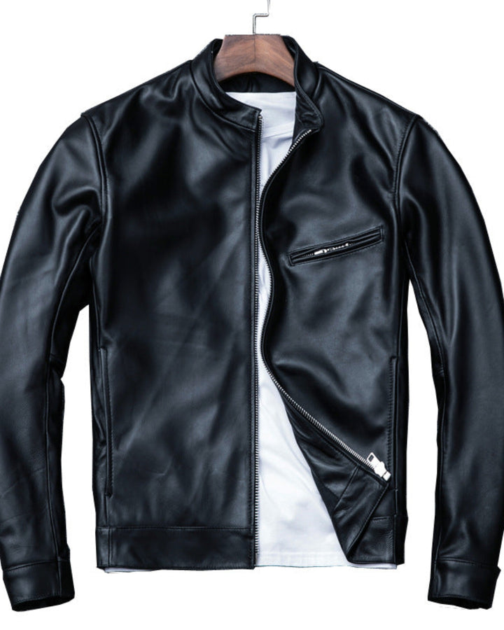 Genuine Collar Black Leather Jacket｜BM-O-152