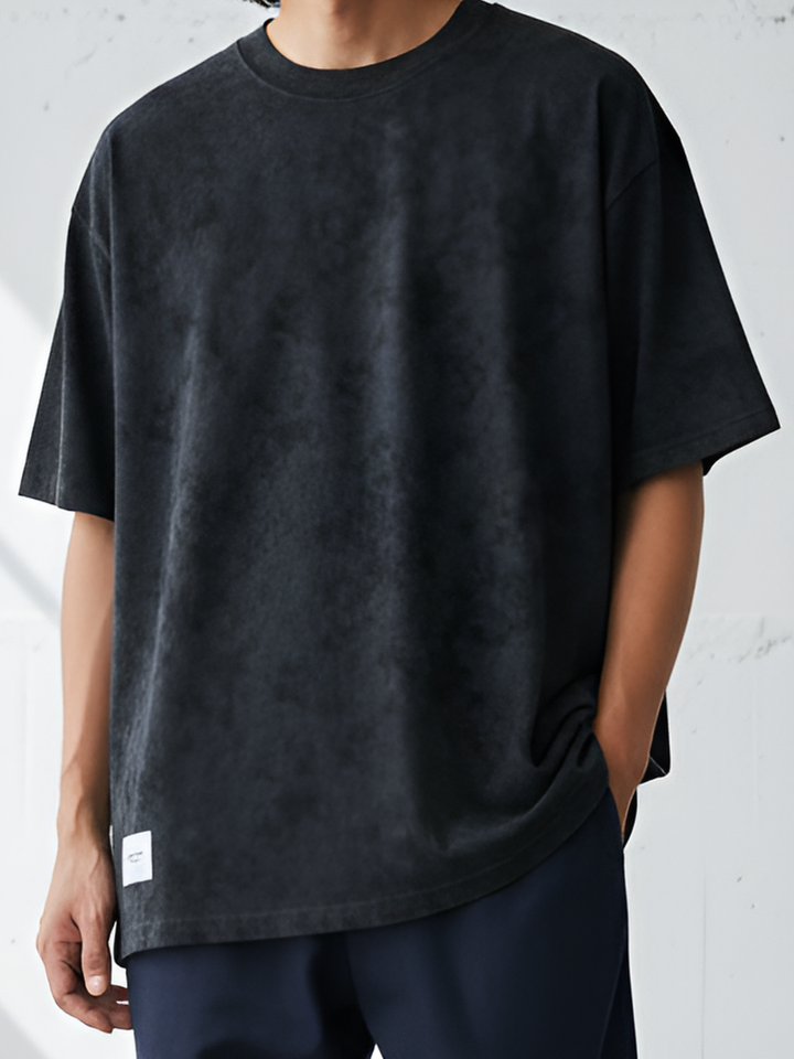 Vintage Texture Washed Half Sleeve Tee｜BM-T123