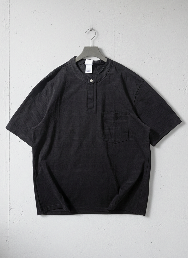 Soft Breathable Relaxed Henley Tee｜BM-T124