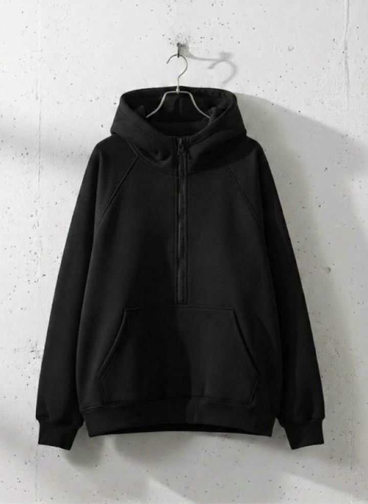 Fleece Pullover Hoodie Half Zip Design｜BM-T-127