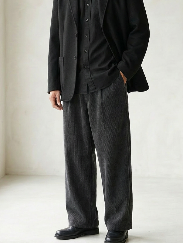 Chenille Drape Corduroy Smart Trousers｜BM-B-123