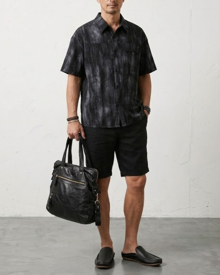 Effortless Acid-Wash Dye Summer Shirt｜BM-T-168