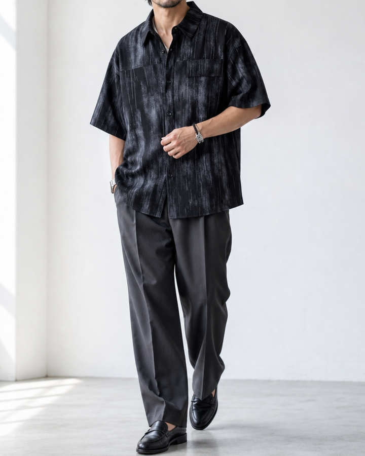 Effortless Acid-Wash Dye Summer Shirt｜BM-T-168