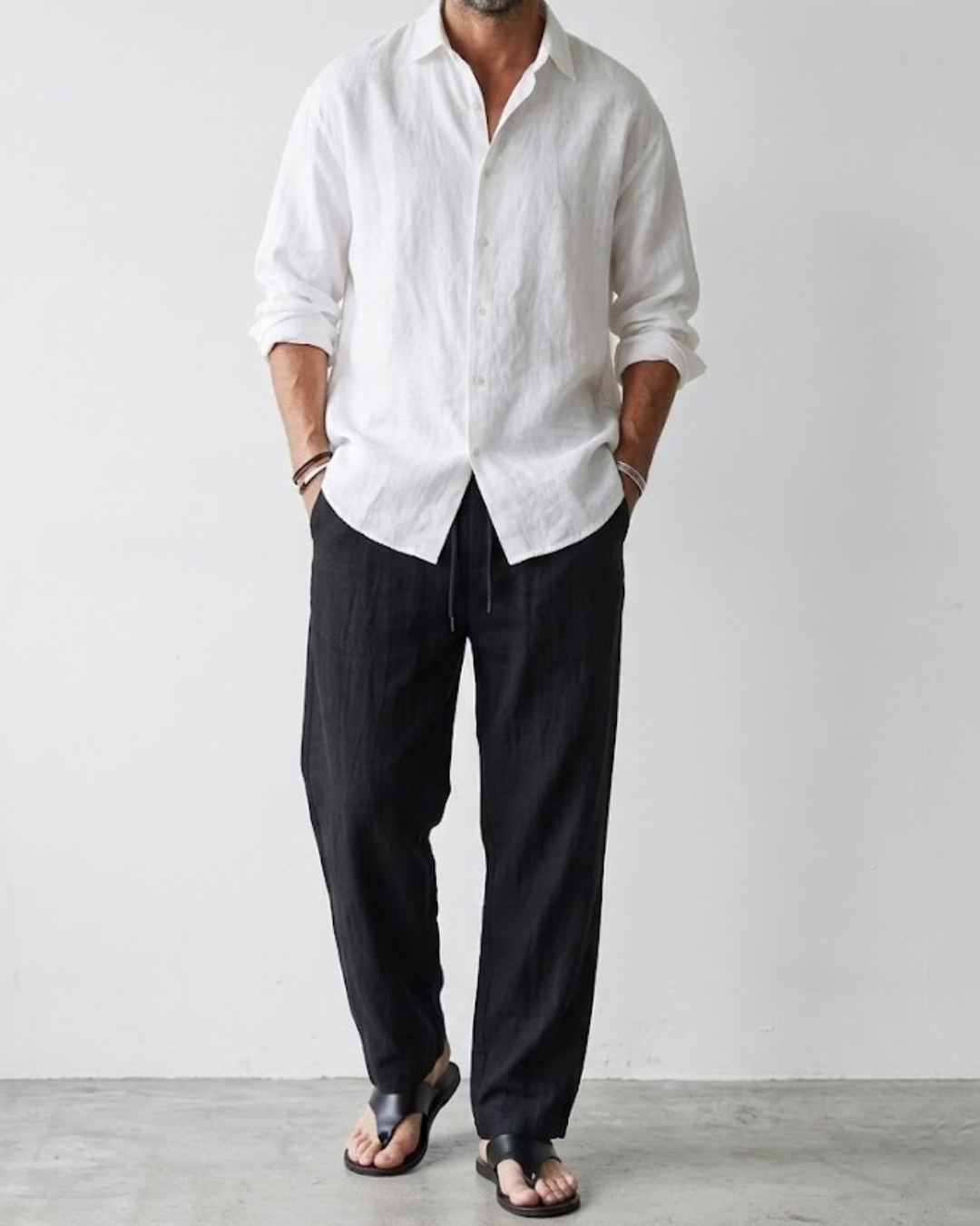 Lyocell-Linen Side-Seam Fluid Trousers｜BM-B-150