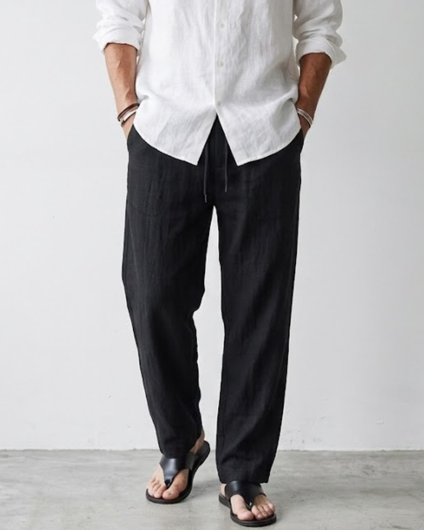 Lyocell-Linen Side-Seam Fluid Trousers｜BM-B-150