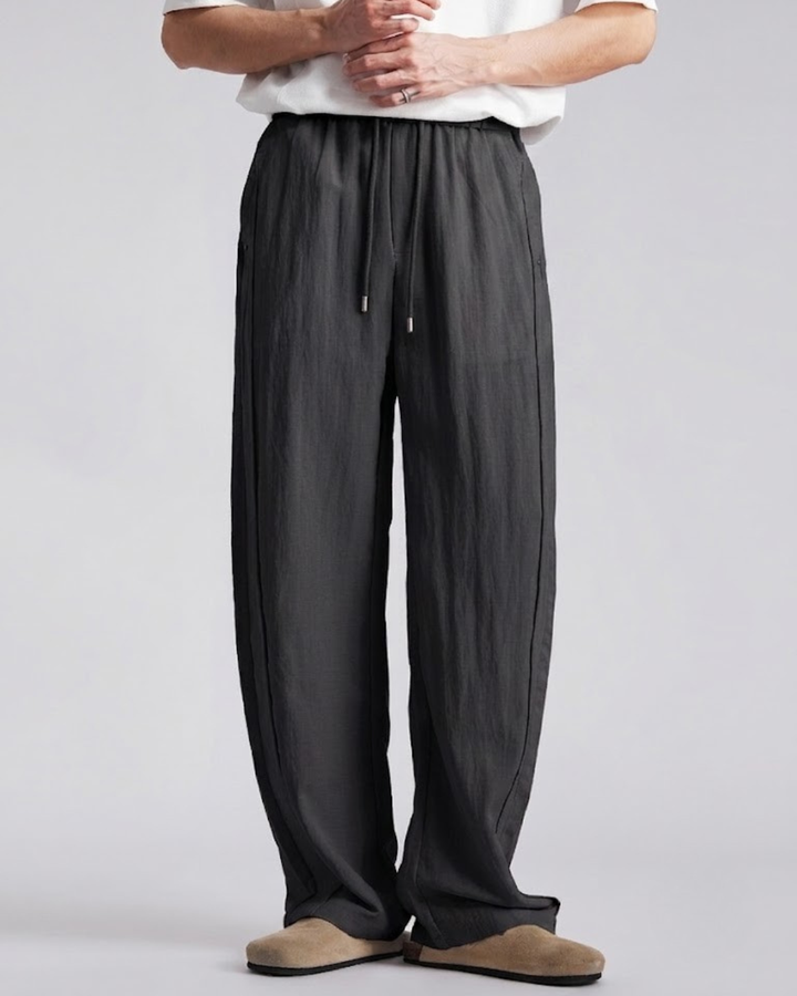 Lyocell-Linen Side-Seam Fluid Trousers｜BM-B-150