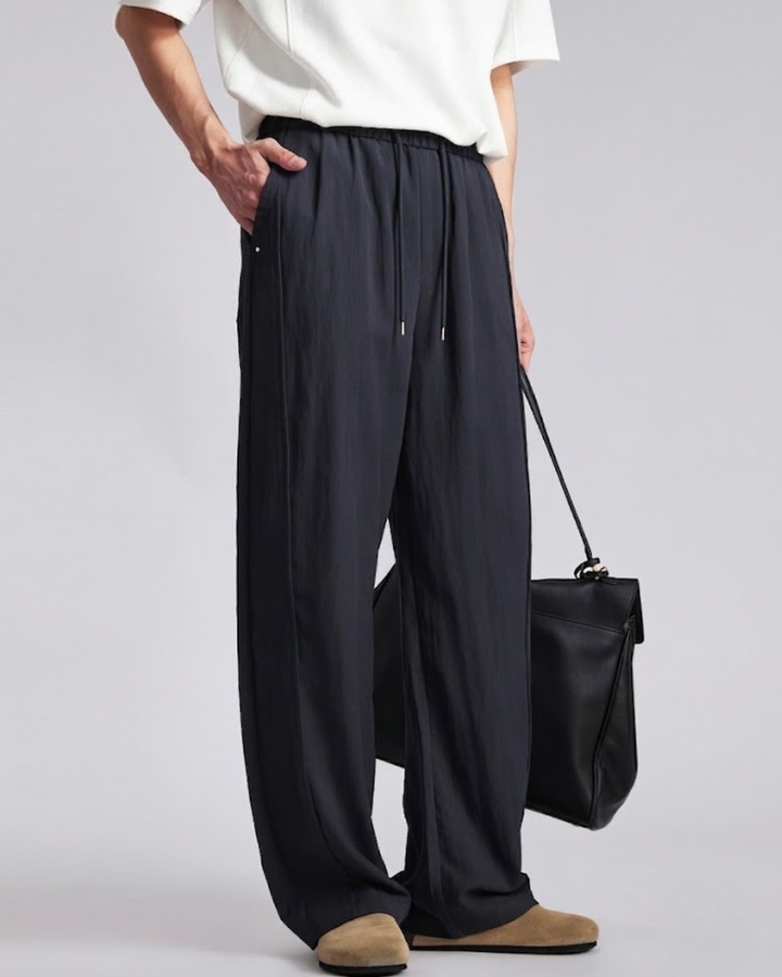 Lyocell-Linen Side-Seam Fluid Trousers｜BM-B-150