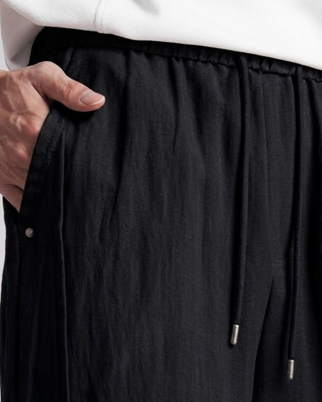 Lyocell-Linen Side-Seam Fluid Trousers｜BM-B-150