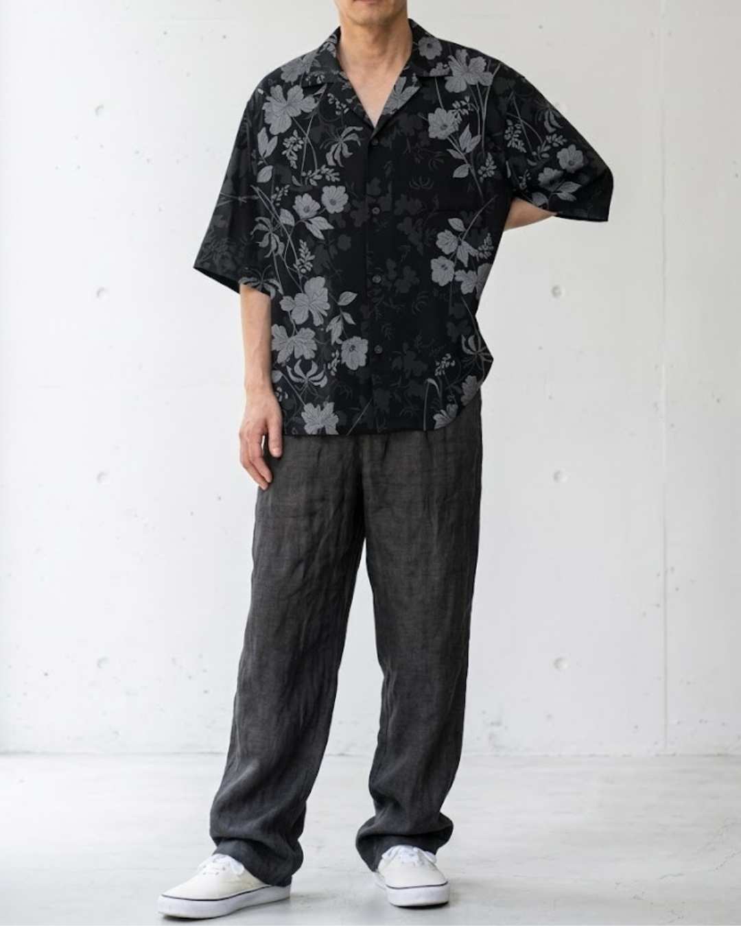 Lyocell-Linen Side-Seam Fluid Trousers｜BM-B-150