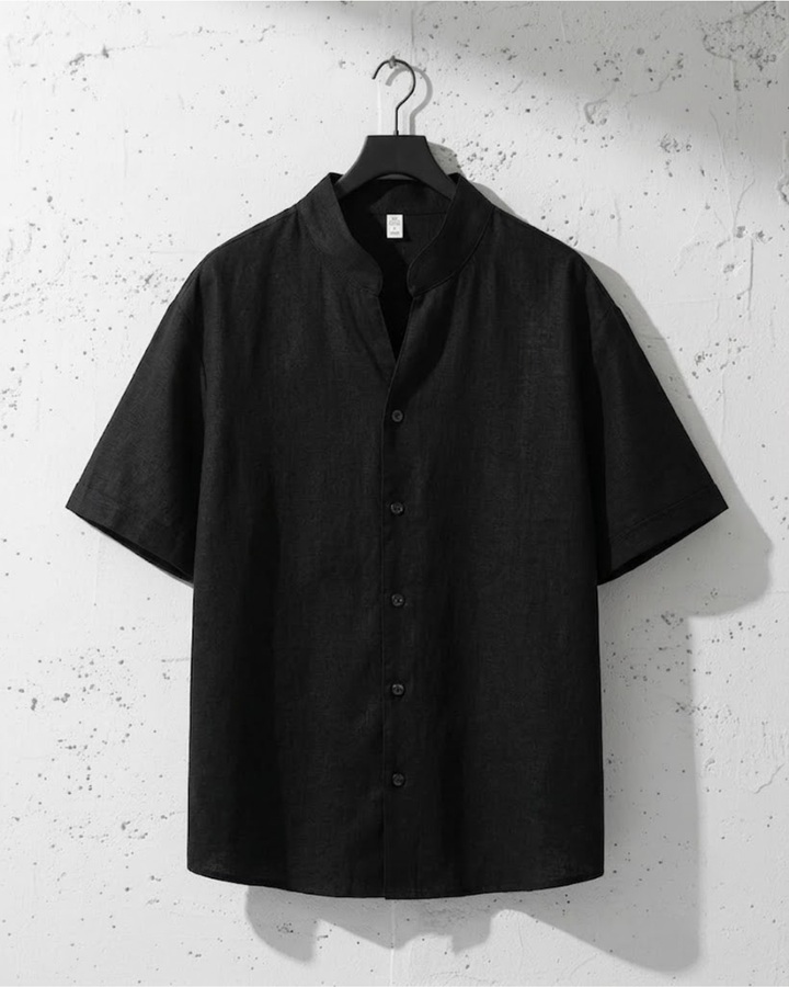 Minimal Mao Collar Short Sleeve Shirt｜BM-T-170