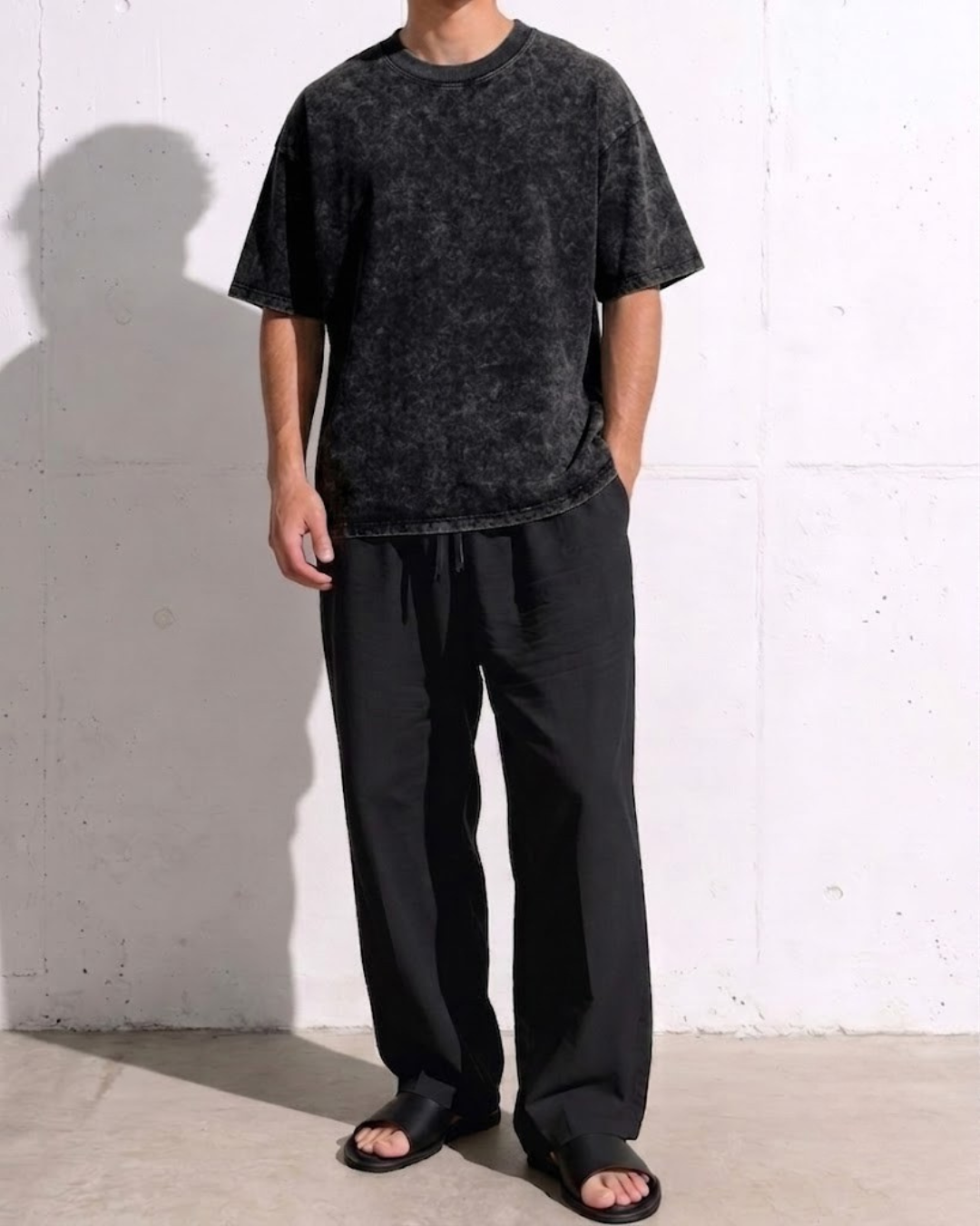 Vintage Texture Washed Half Sleeve Tee｜BM-T-123