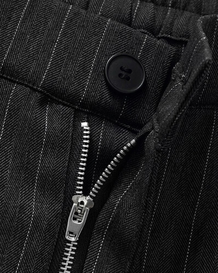High-Drape Straight Pinstripe Trousers｜BM-B-151