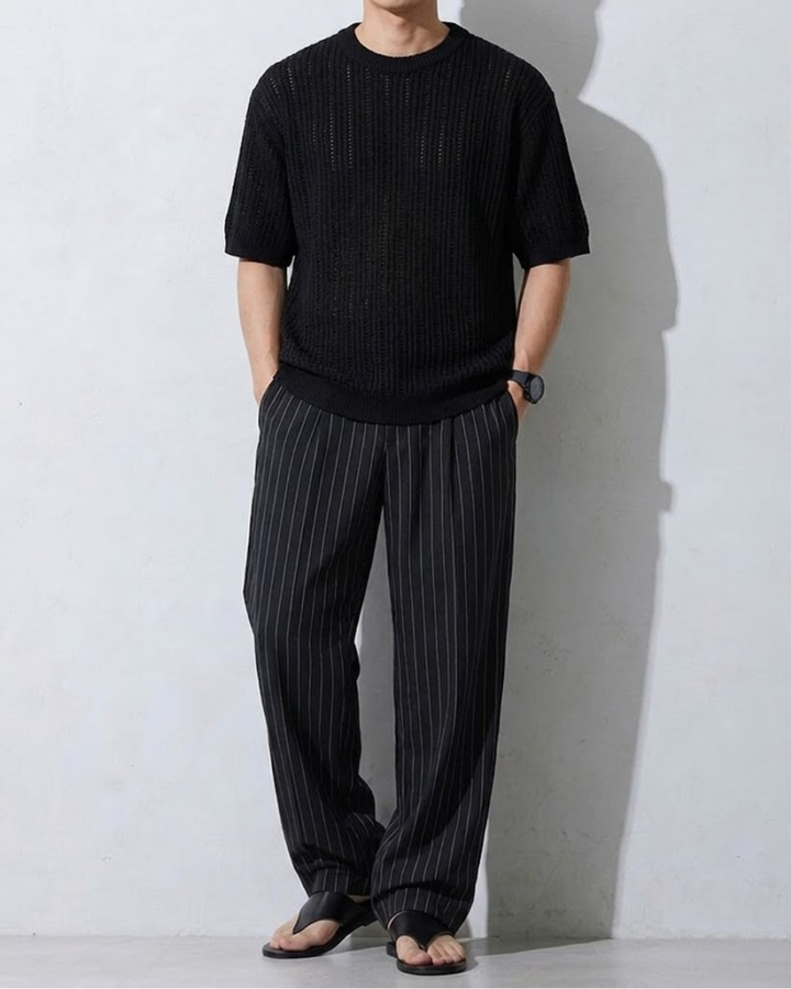 Open-Work Summer Mesh Knit Tee｜BM-T-171
