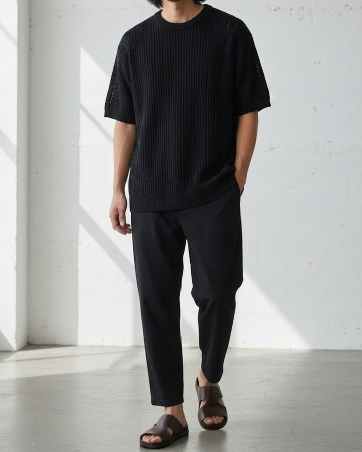 Open-Work Summer Mesh Knit Tee｜BM-T-171
