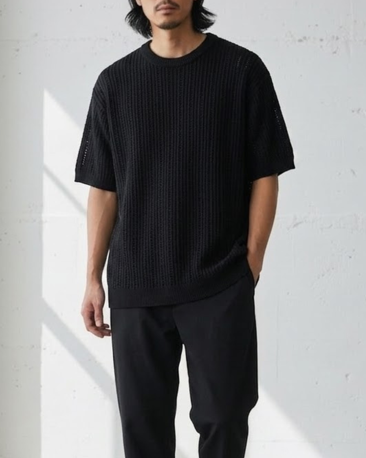 Open-Work Summer Mesh Knit Tee｜BM-T-171