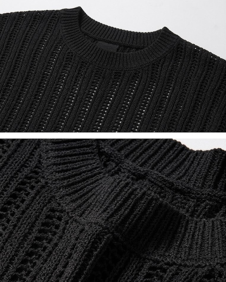 Open-Work Summer Mesh Knit Tee｜BM-T-171