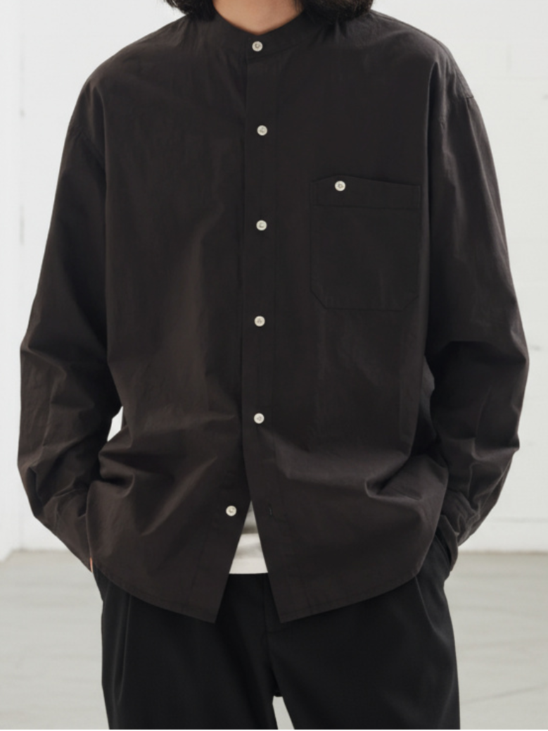 Zen Minimalist Stand Collar Shirt｜BM-T-113