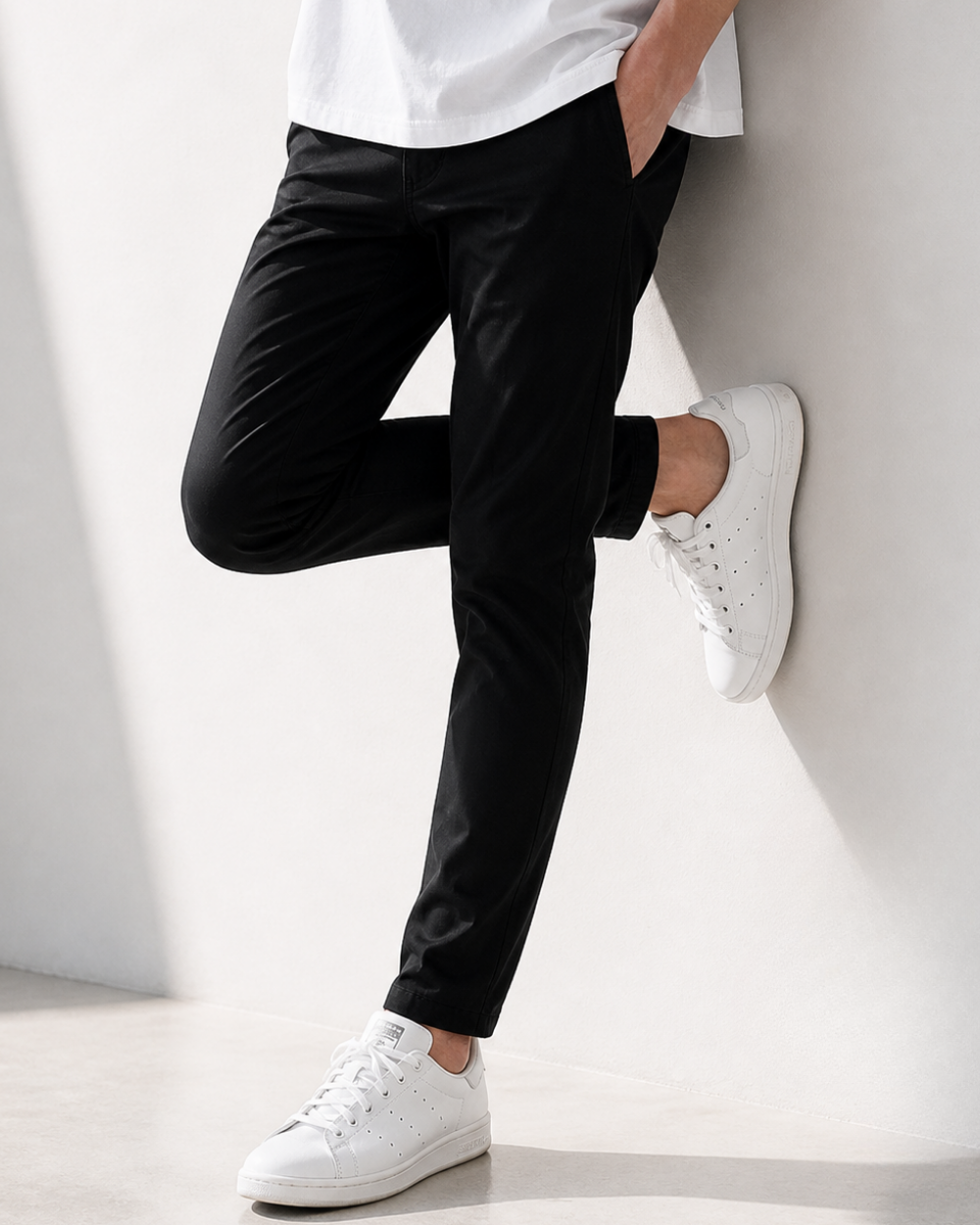 Slim Tapered Chino Black Pants｜BM-B-142