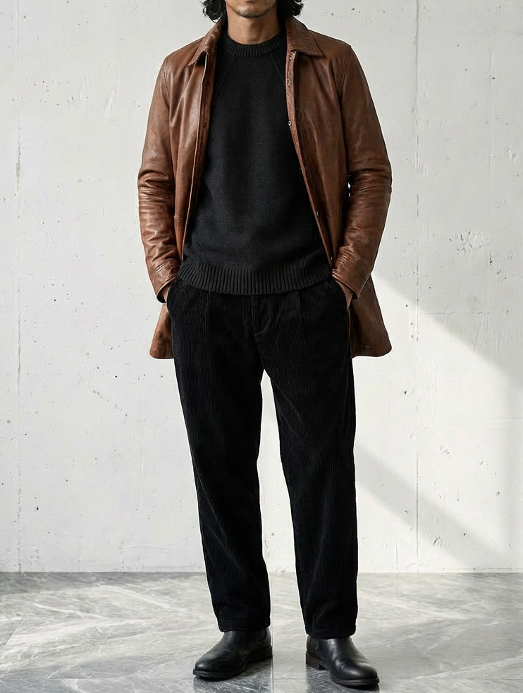 Warm Solid Texture Round Neck Sweater｜BM-T-132