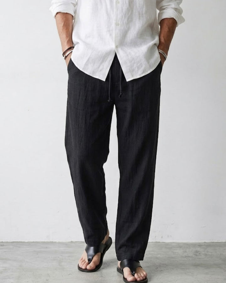 Lyocell-Linen Side-Seam Fluid Trousers｜BM-B-150