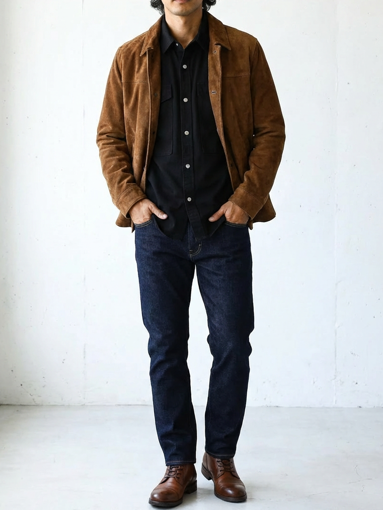 Vintage Black Modern Workwear Shirt｜BM-T-133