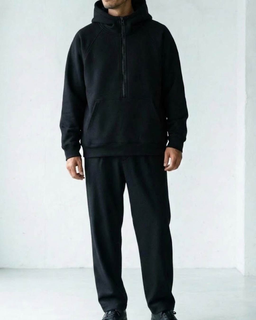 Fleece Pullover Hoodie Half Zip Design｜BM-T-127