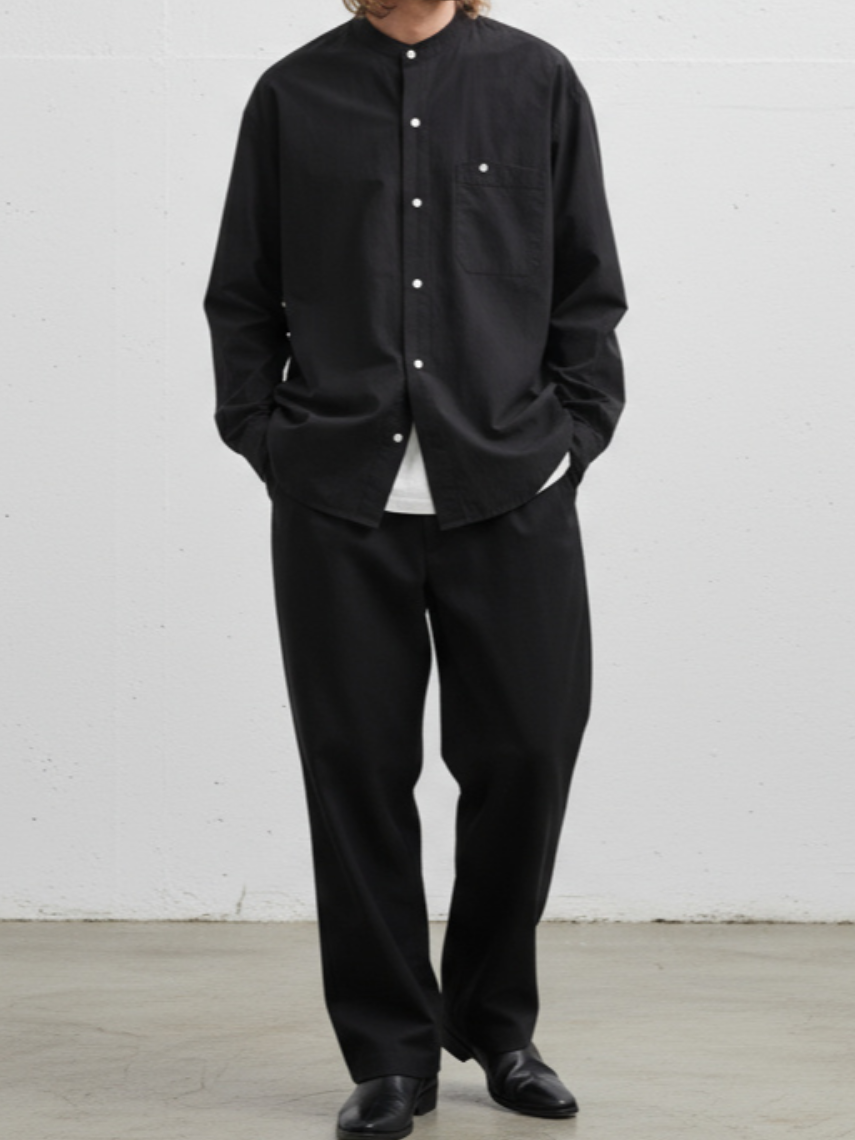 Zen Minimalist Stand Collar Shirt｜BM-T-113