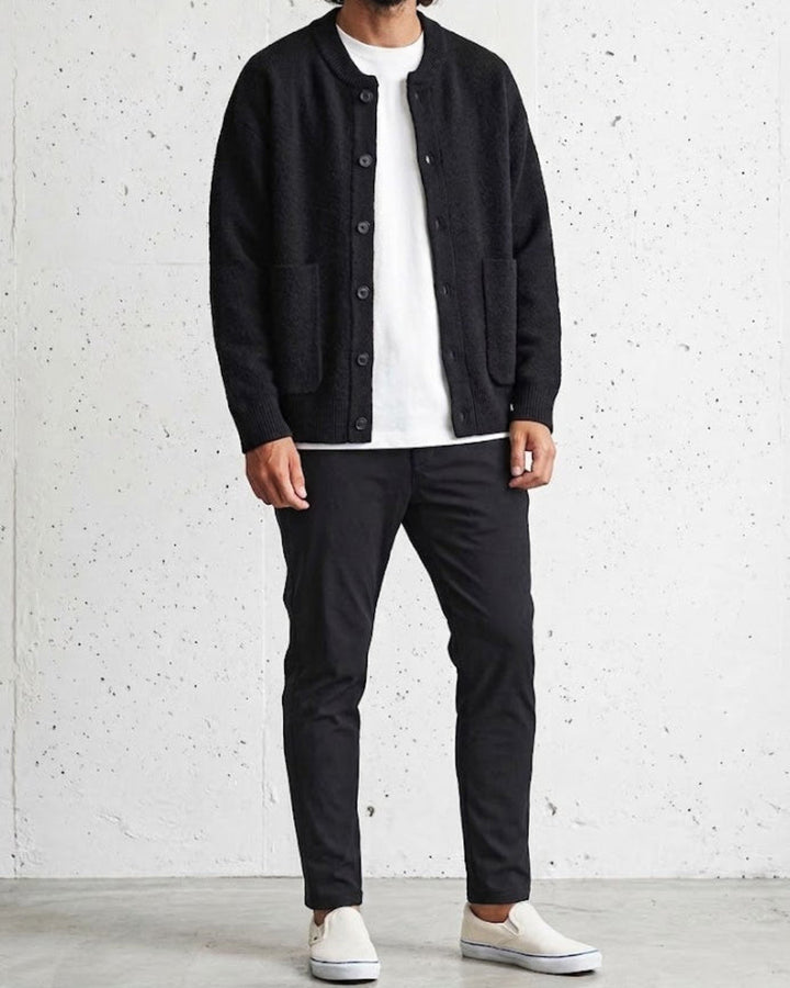 Crewneck Textured Knit Cardigan Jacket｜BM-T-175