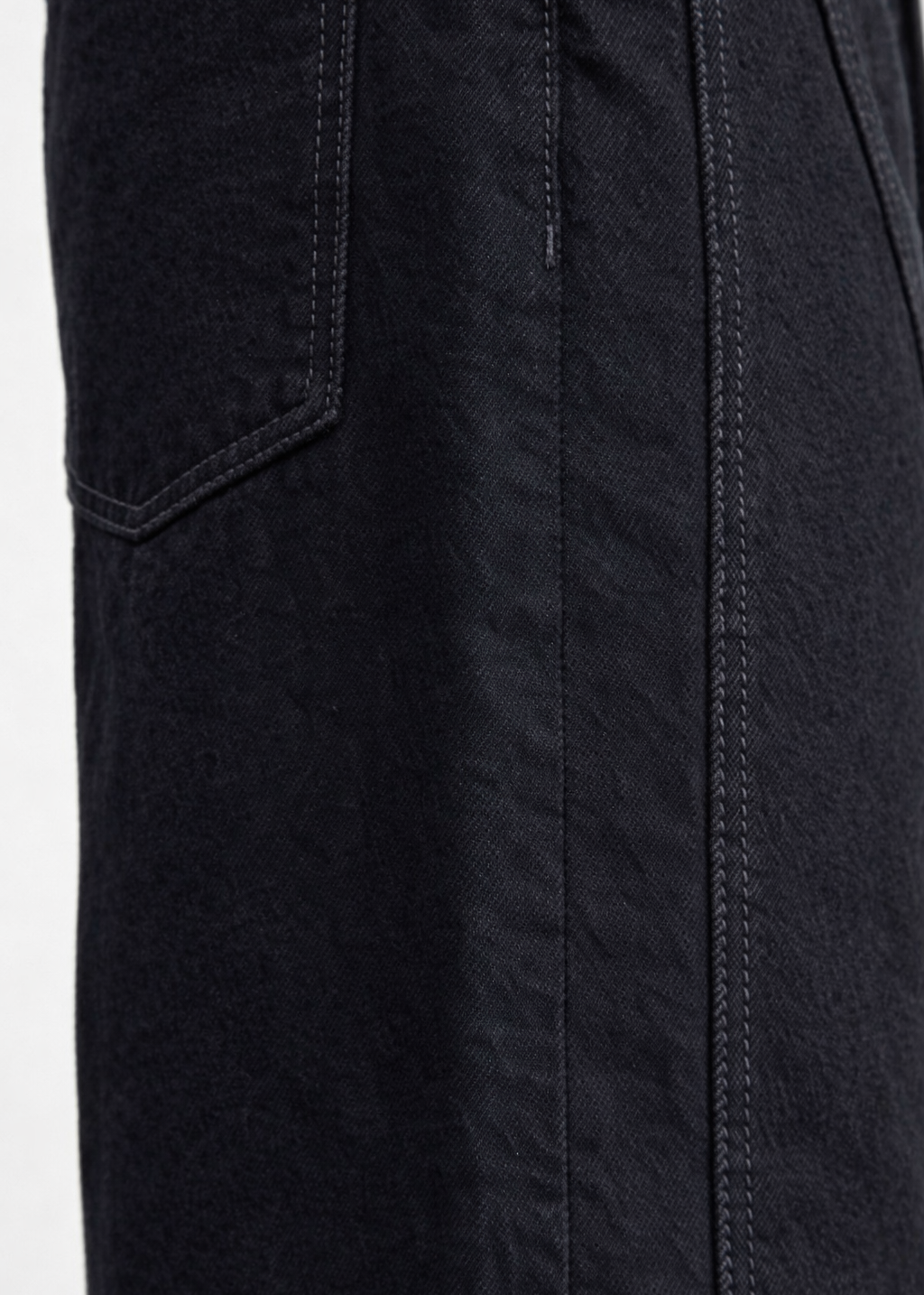 3D Arc-Cut Wide-Leg Black Trousers｜BM-B-138