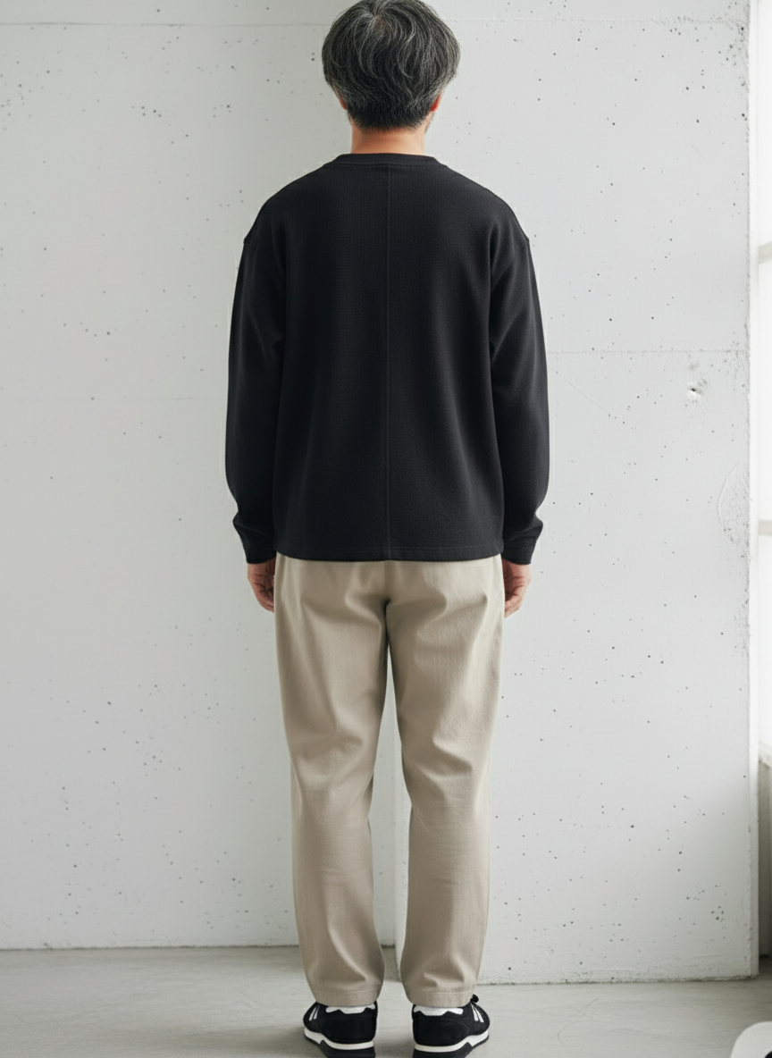 Henley Neck Long Sleeve T-Shirt｜BM-T-114