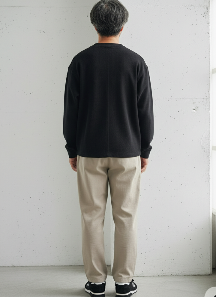 Henley Neck Long Sleeve T-Shirt｜BM-T-114