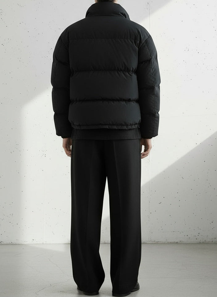 Padded Warm Jacket Black Casual｜BM-O-117