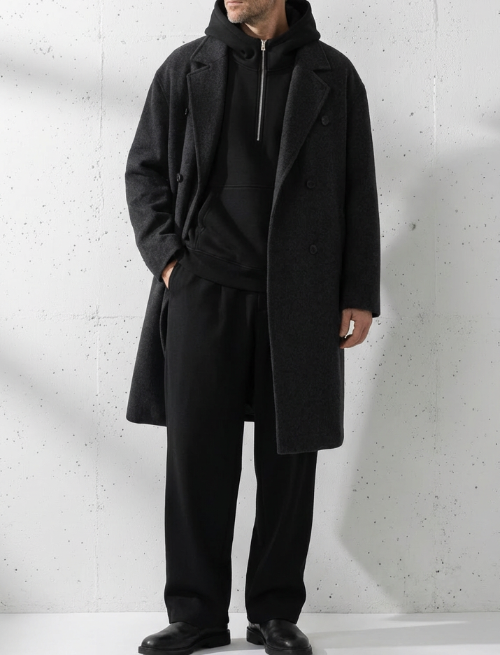 Fleece Pullover Hoodie Half Zip Design｜BM-T-127