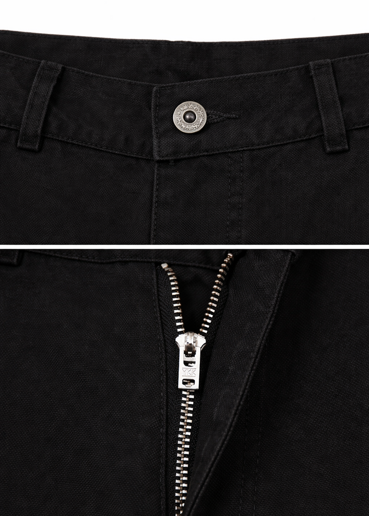 Vintage-Washed Pearl Canvas Work Pants｜BM-B-137