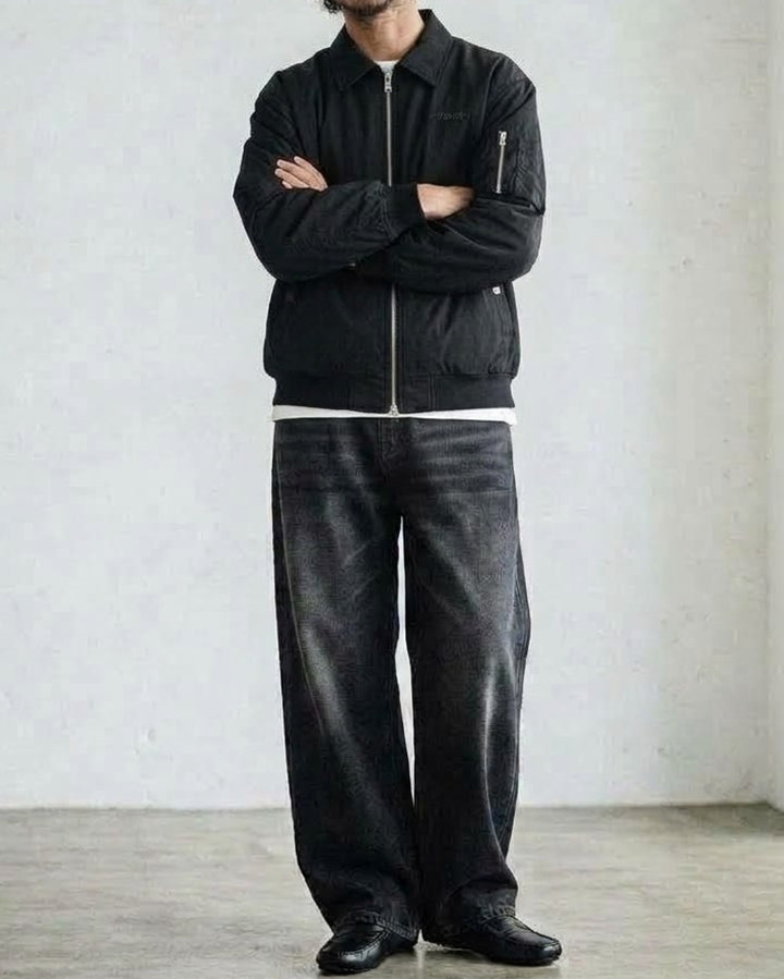 Retro Collared Padded Bomber Jacket｜BM-O-147