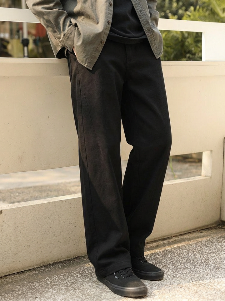 Wide Straight Relaxed Fit Trousers｜BM-B-125