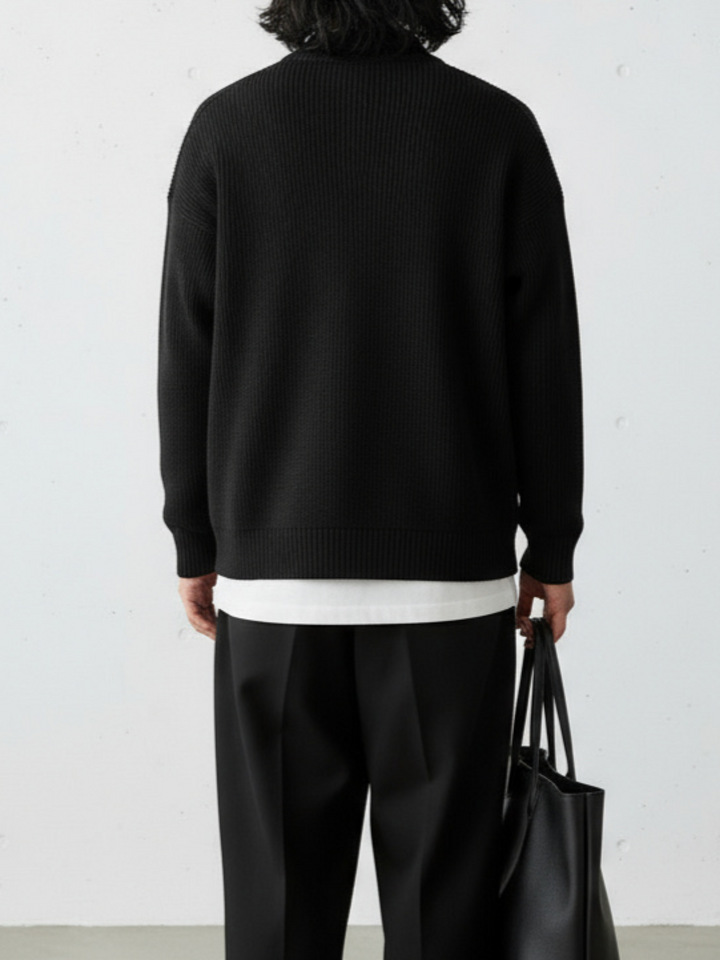 Warm Mock Neck Zipper Knit ｜BM-T-105