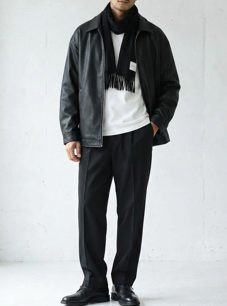 Smooth Leather Varsity Jacket｜BM-O-137