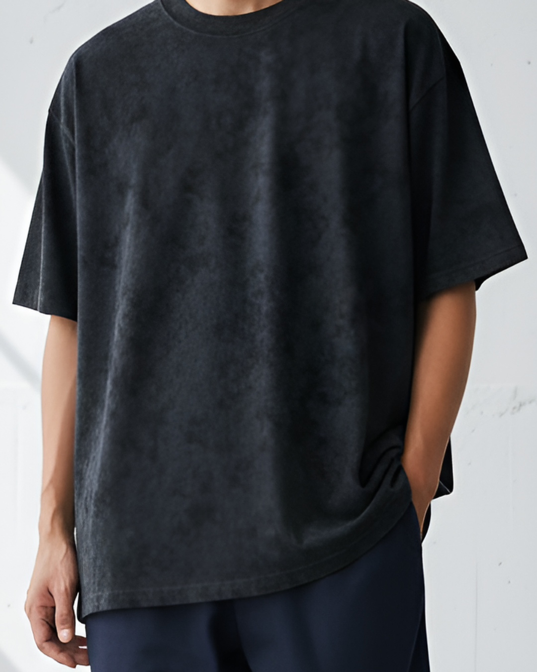Vintage Texture Washed Half Sleeve Tee｜BM-T123