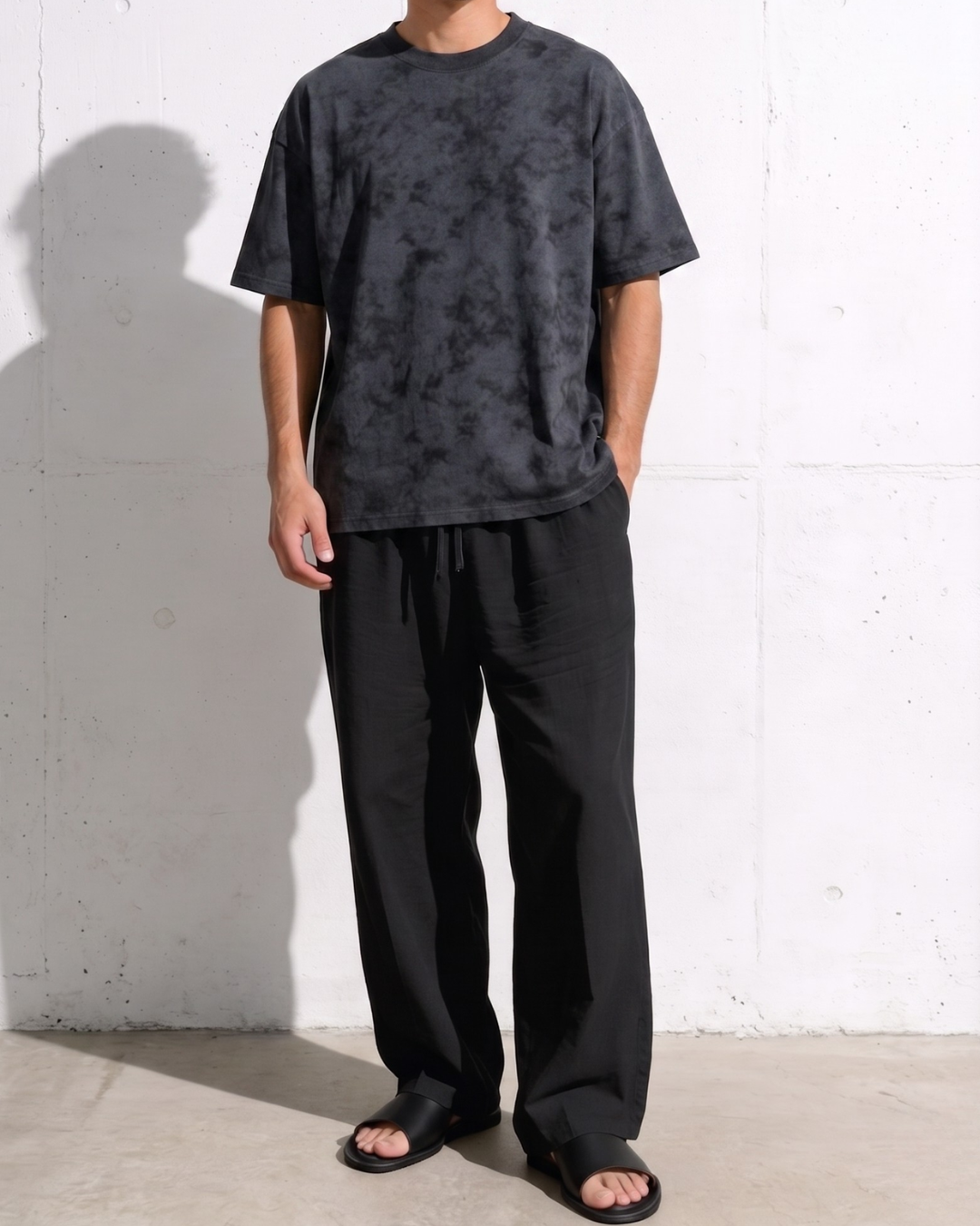 Vintage Texture Washed Half Sleeve Tee｜BM-T123