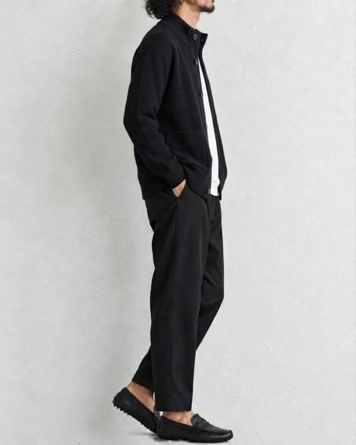 Mockneck Textured Knit Cardigan Jacket｜BM-T-175